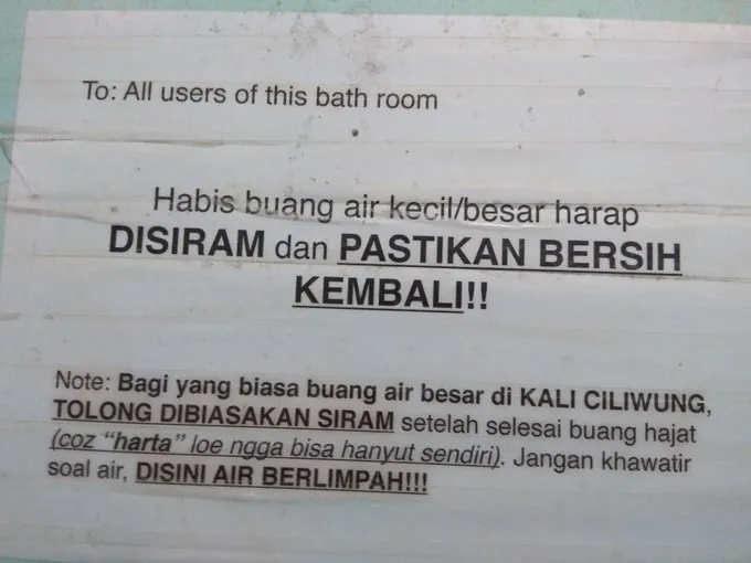 peringatan di toilet kos berbagai sumber peringatan di toilet kos berbagai sumber