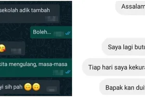 10 Chat minta uang ke bapak, lucunya bikin senyum-senyum kesal