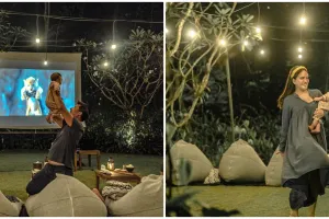 Belum berani ke bioskop, ini momen seru 5 seleb nonton layar tancap