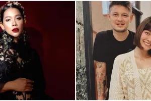 5 Potret maternity shoot Bunga Jelitha berbalut gaun hitam, memukau