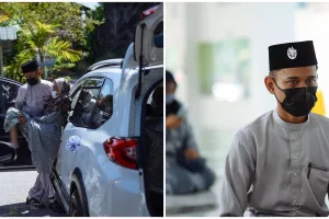 10 Momen haru pria gendong ibu yang sakit demi menyaksikan pernikahan