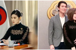 5 Potret Syahrini kembaran baju dengan artis Korea