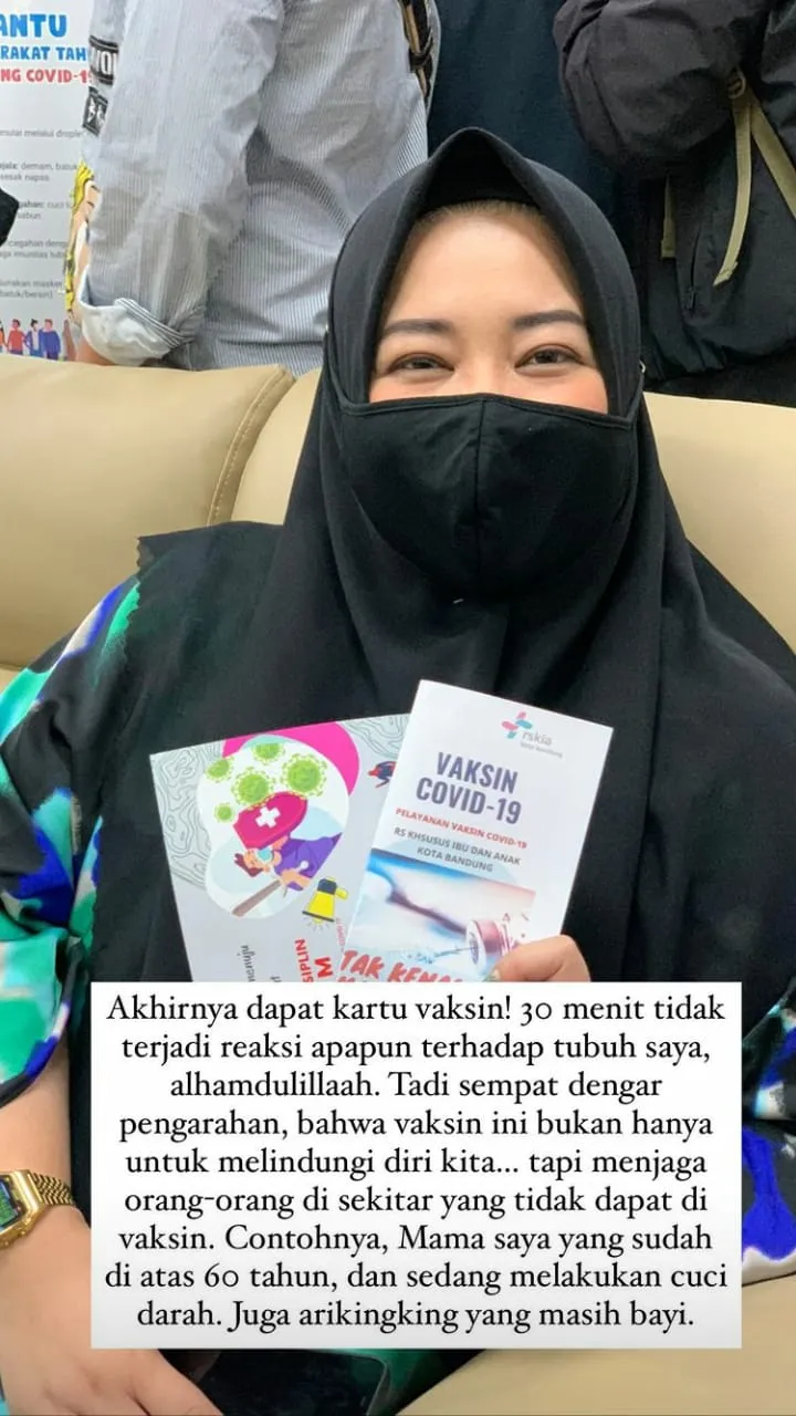 pengalaman risa suntik vaksin © Instagram pengalaman risa suntik vaksin © Instagram