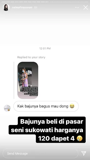 Salmafina beli baju di pasar Instagram Salmafina beli baju di pasar Instagram