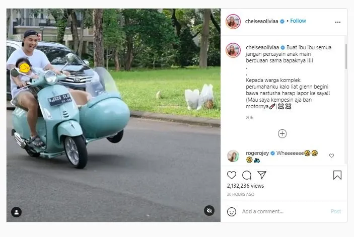 Aksi Glenn naik motor dengan Nastusha © 2021 brilio.net Instagram Aksi Glenn naik motor dengan Nastusha © 2021 brilio.net Instagram