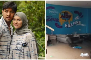 10 Penampakan rumah Irish Bella terkena banjir, lantai satu terendam