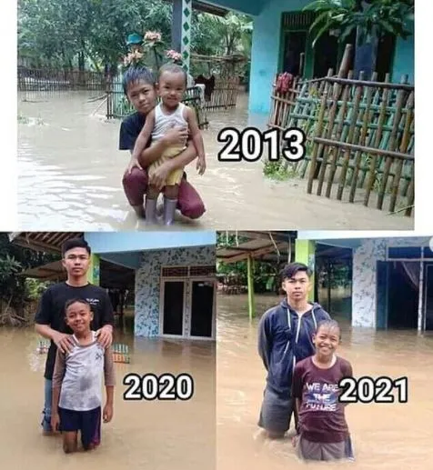 Potret transformasi warga kebanjiran © 2021 brilio.net Potret transformasi warga kebanjiran © 2021 brilio.net