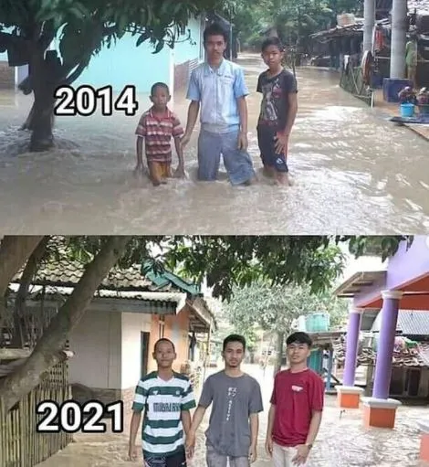 Potret transformasi warga kebanjiran © 2021 brilio.net Potret transformasi warga kebanjiran © 2021 brilio.net