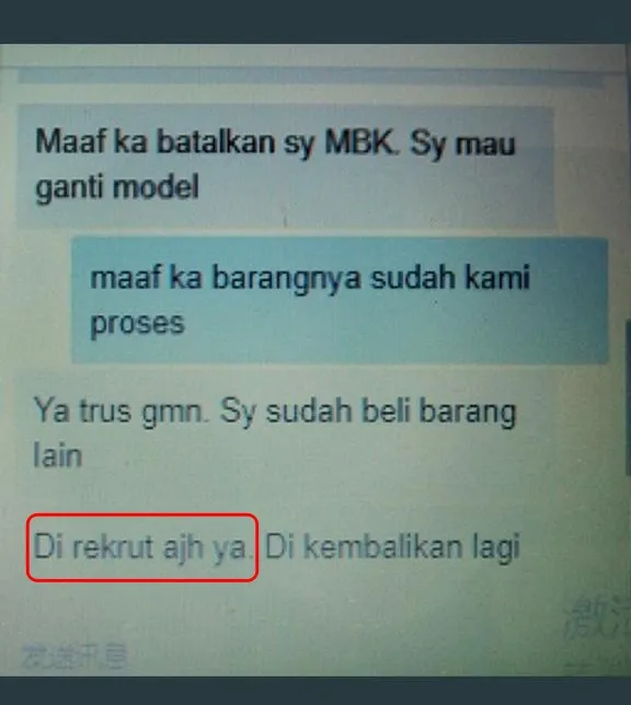 Chat typo customer © Twitter Chat typo customer © Twitter