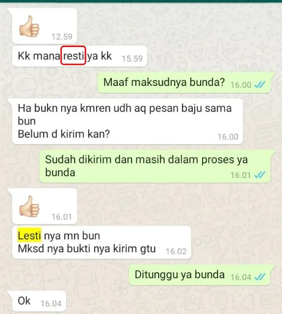 Chat typo customer © Twitter Chat typo customer © Twitter