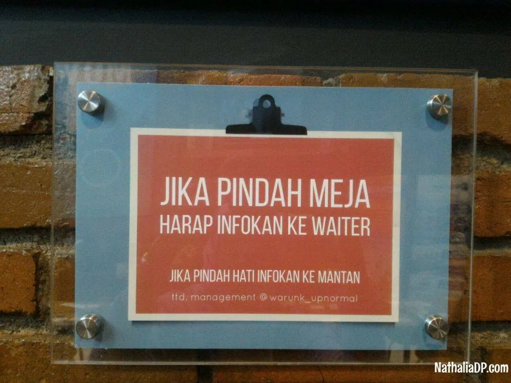 Pengumuman di warung makan © berbagai sumber