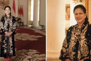 5 Potret gaya busana Iriana Jokowi di nikahan Aurel dan Atta, anggun