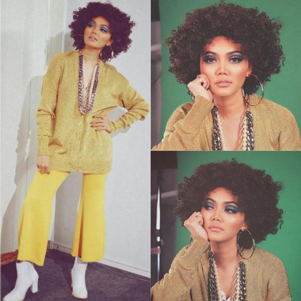 gaya rambut unik rina nose Instagram