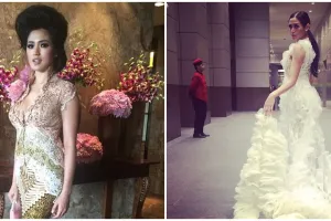 10 Pesona Jessica Iskandar saat kondangan, gaunnya curi perhatian