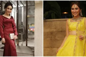 10 Pesona Ayu Ting Ting saat kondangan, gayanya anggun