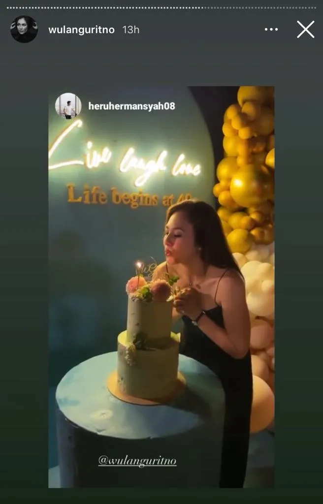 Momen perayaan ulang tahun Wulan Guritno © Instagram/@wulanguritno