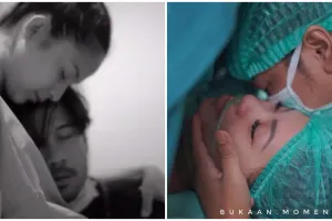 Momen 12 suami seleb dampingi persalinan, haru dan penuh perjuangan