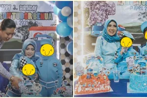 10 Momen perayaan ultah anak Rey Utami, usung tema Tayo serba biru