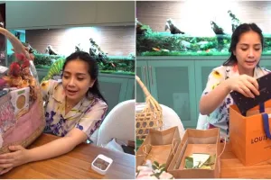 10 Momen Nagita Slavina buka hamper, dari Louis Vuitton curi perhatian