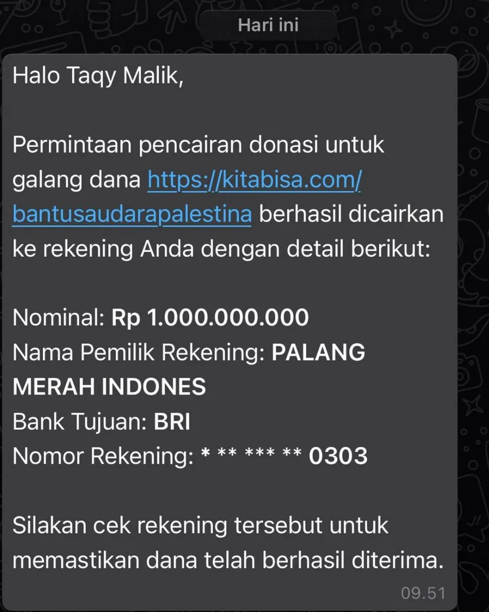 jawaban Taqy dituding gelapkan dana © Instagram jawaban Taqy dituding gelapkan dana © Instagram