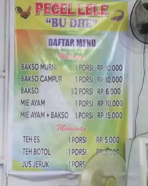 daftar menu warung makan © berbagai sumber daftar menu warung makan © berbagai sumber