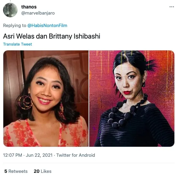 Cocoklogi aktris Indonesia dan manca © Twitter