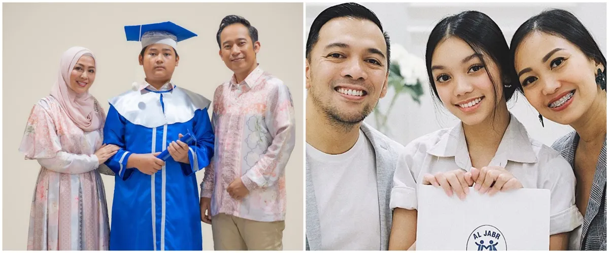 Gaya 10 seleb dampingi anak lulus SMP, tampil menawan
