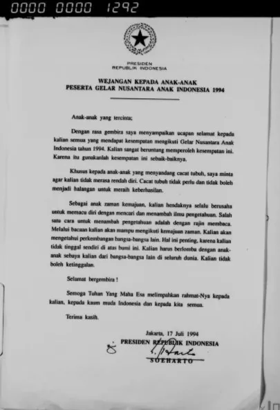 Sosok bocah tanya Soeharto © berbagai sumber