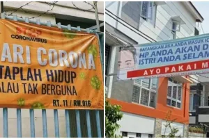 Tulisan di 15 spanduk bahaya Covid-19 ini auto bikin senyum patuh