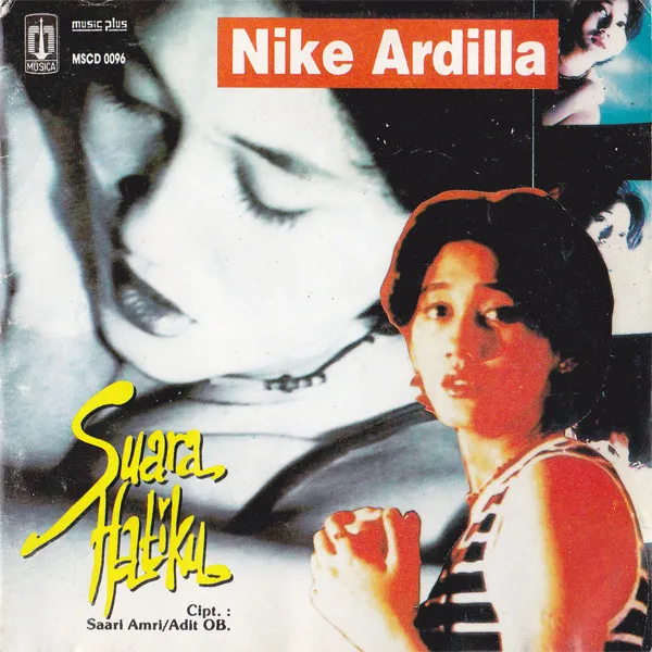 gaya Nike Ardilla di cover album era 90-an dari berbagai sumber