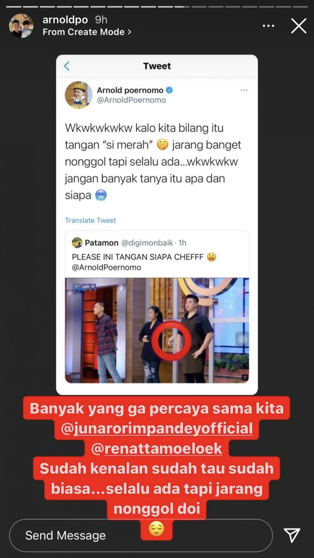 penampakan tangan di masterchef © 2021 berbagai sumber