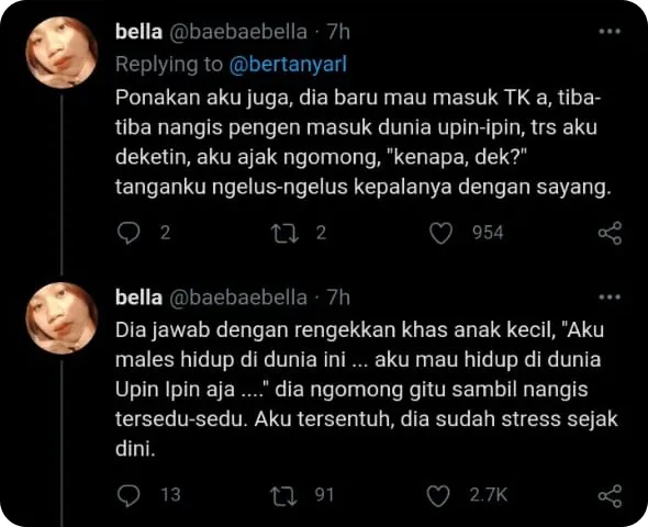 cuitan netizen soal celotehan adik 4 © Twitter cuitan netizen soal celotehan adik 4 © Twitter