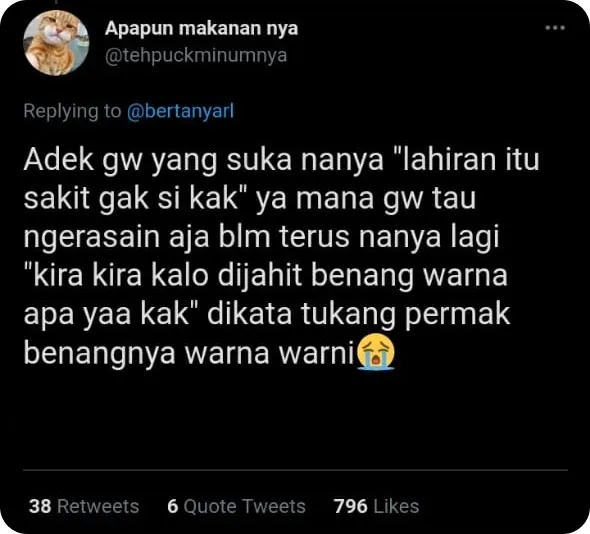 cuitan netizen soal celotehan adik 5 © Twitter cuitan netizen soal celotehan adik 5 © Twitter