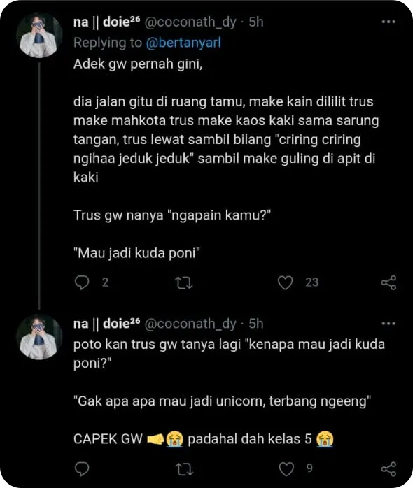 cuitan netizen soal celotehan adik 11 © Twitter cuitan netizen soal celotehan adik 11 © Twitter