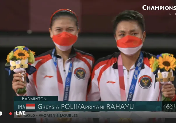 Momen Indonesia Raya berkumandang di Tokyo © Champions TV