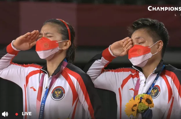 Momen Indonesia Raya berkumandang di Tokyo © Champions TV