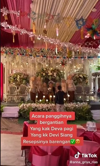 Pernikahan unik saudara kembar © TikTok