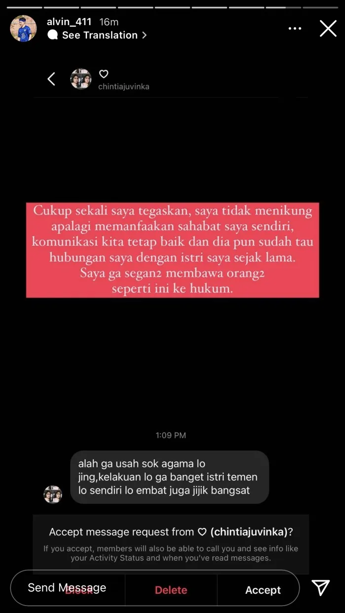 klarifikasi Alvin Faiz Henny Rahman © 2021 instagram.com