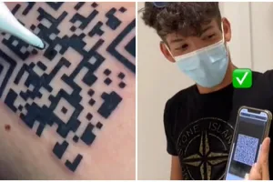 Nggak mau ribet, pria ini tato barcode vaksin Covid-19 di lengan