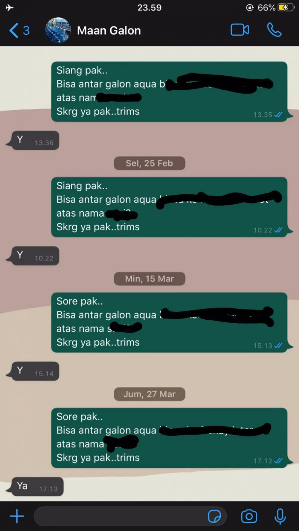 chat malah dicuekin sama kurir © 2021 twitter.com