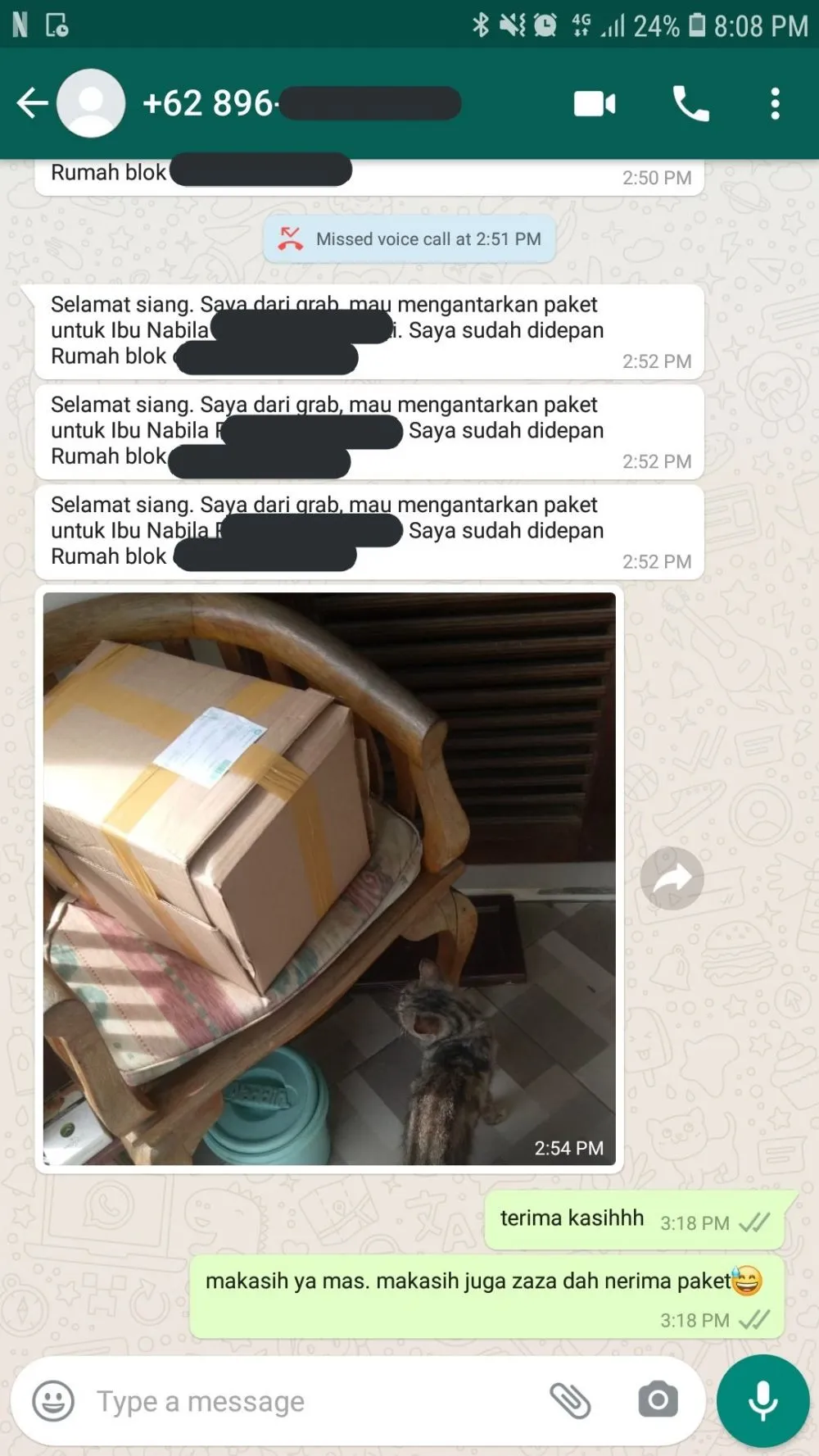 kucing jadi penerima paket lucu © 2021 berbagai sumber