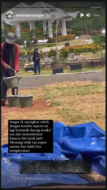 Amanda Manopo kesal direkam diam-diam saat ziarah Instagram