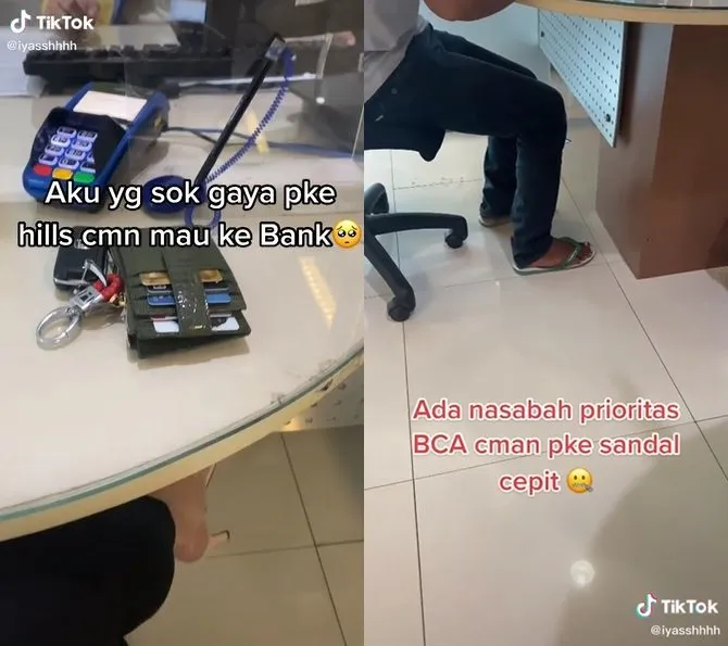 nasabah prioritas bank pakai sandal jepit © 2021 brilio.net
