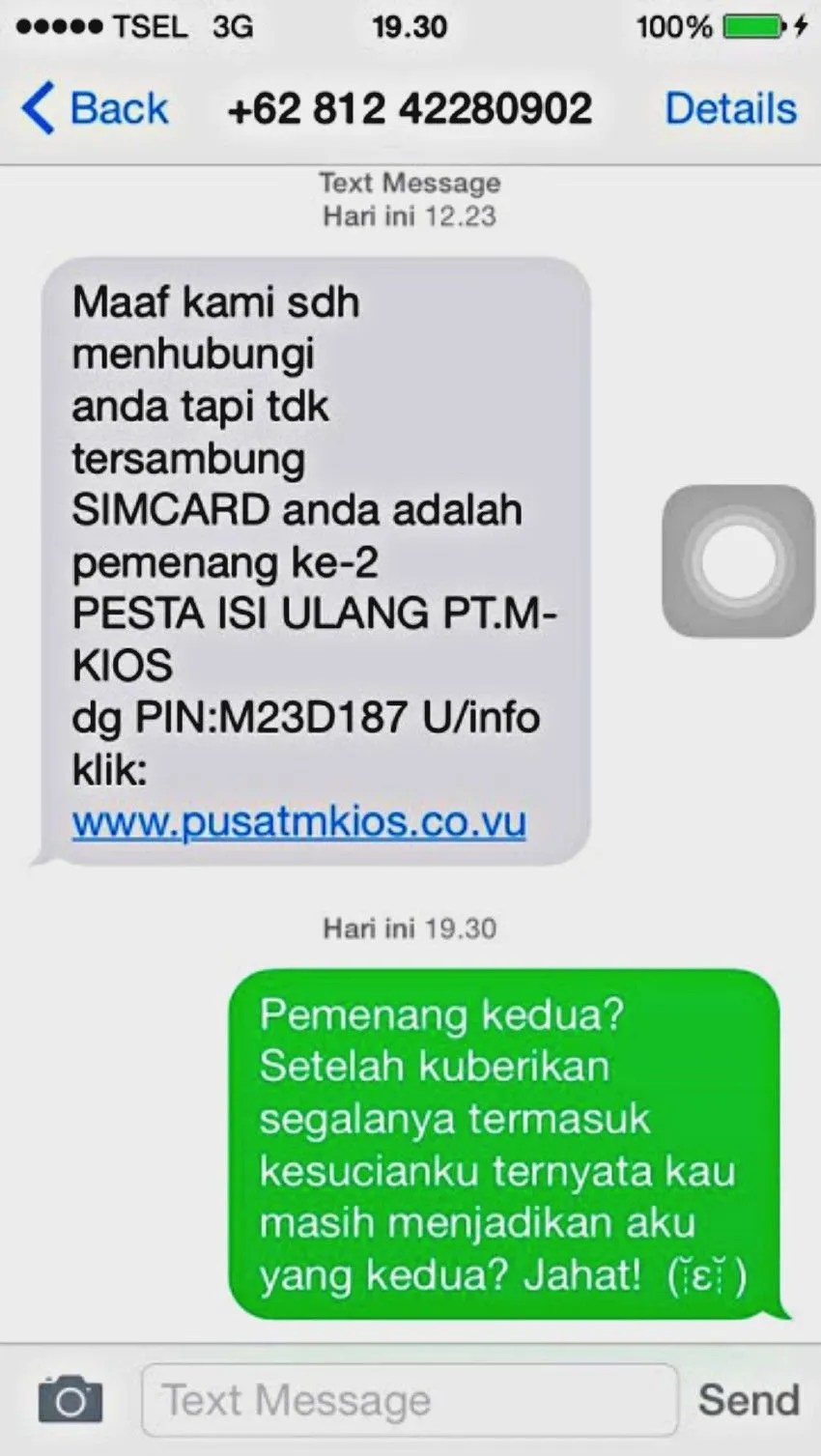 27 Balasan SMS penipuan ini kocak berbagai sumber 27 Balasan SMS penipuan ini kocak berbagai sumber