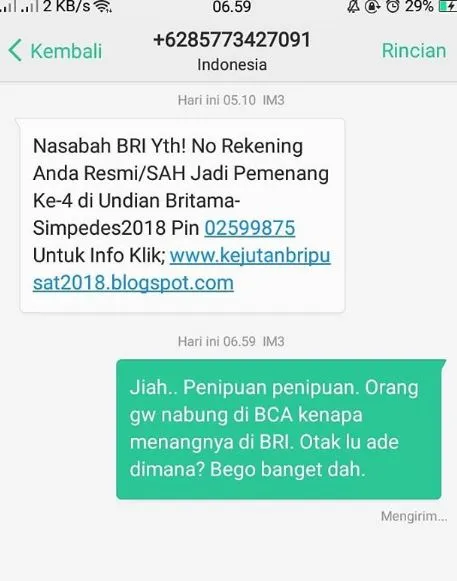 27 Balasan SMS penipuan ini kocak berbagai sumber 27 Balasan SMS penipuan ini kocak berbagai sumber