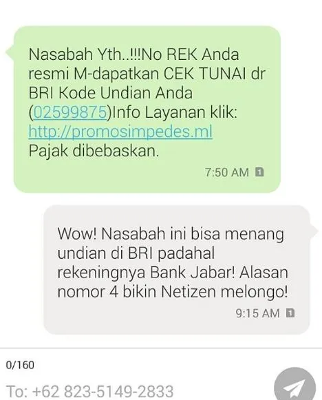 27 Balasan SMS penipuan ini kocak berbagai sumber 27 Balasan SMS penipuan ini kocak berbagai sumber