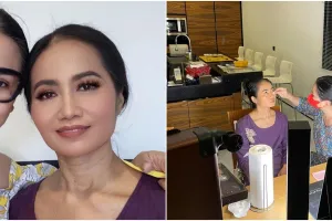 9 Momen Titi DJ rias wajah asisten rumah tangganya, tanda terima kasih