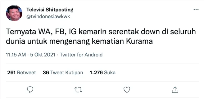 cuitan lucu fb down © 2021 Twitter