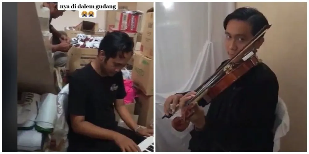Penyanyi pernikahan di dalam gudang © TikTok Penyanyi pernikahan di dalam gudang © TikTok