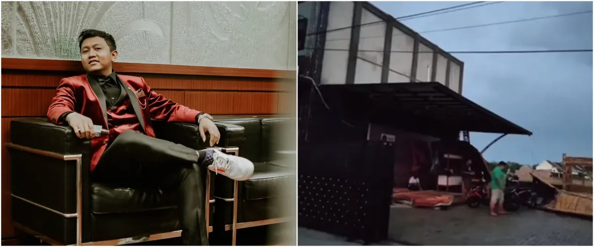 Kantor Denny Caknan rusak akibat angin kencang, ini 7 potretnya